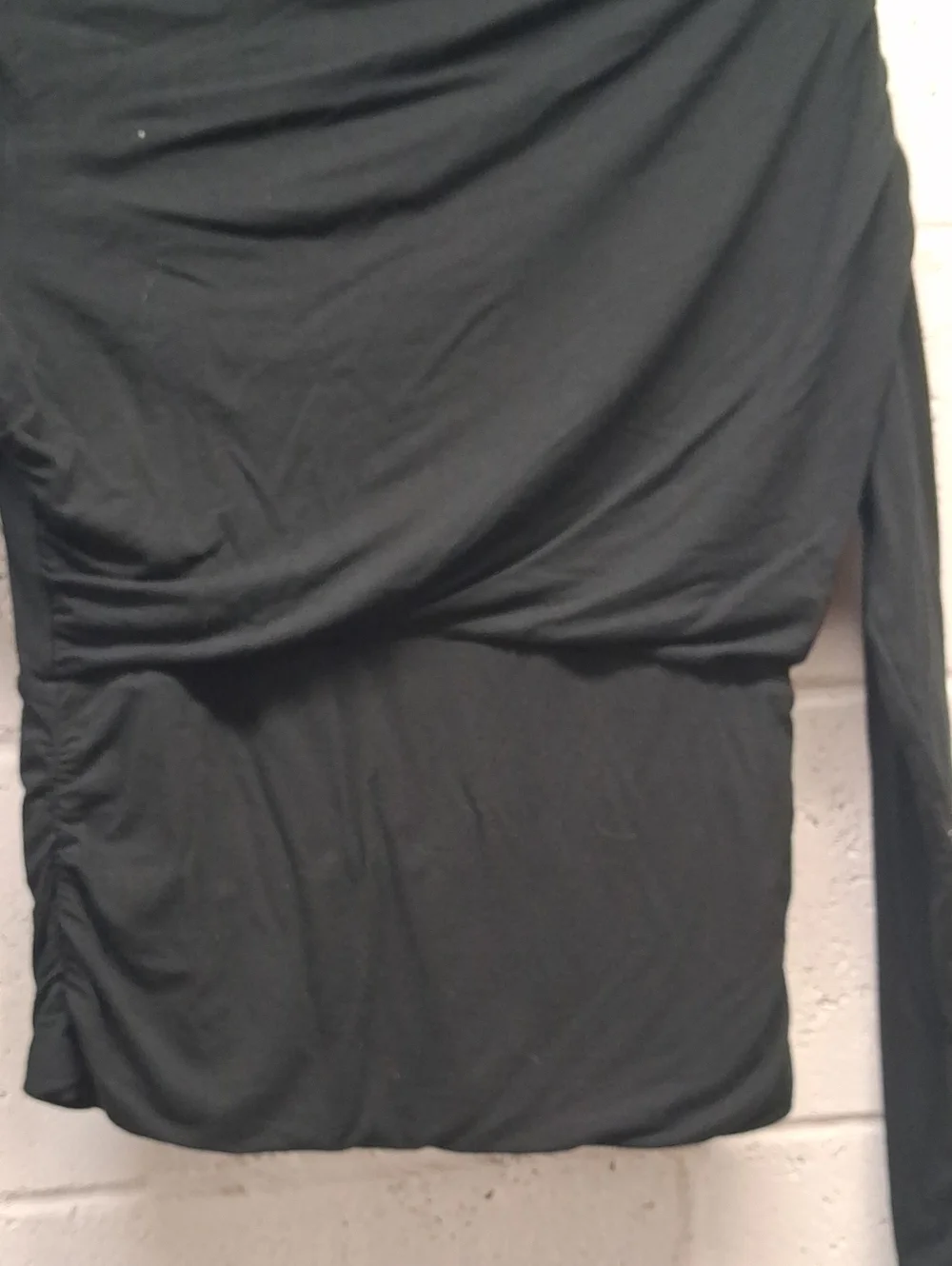 NWOT Womens Banana Republic Black Long-Sleeve Draped Top